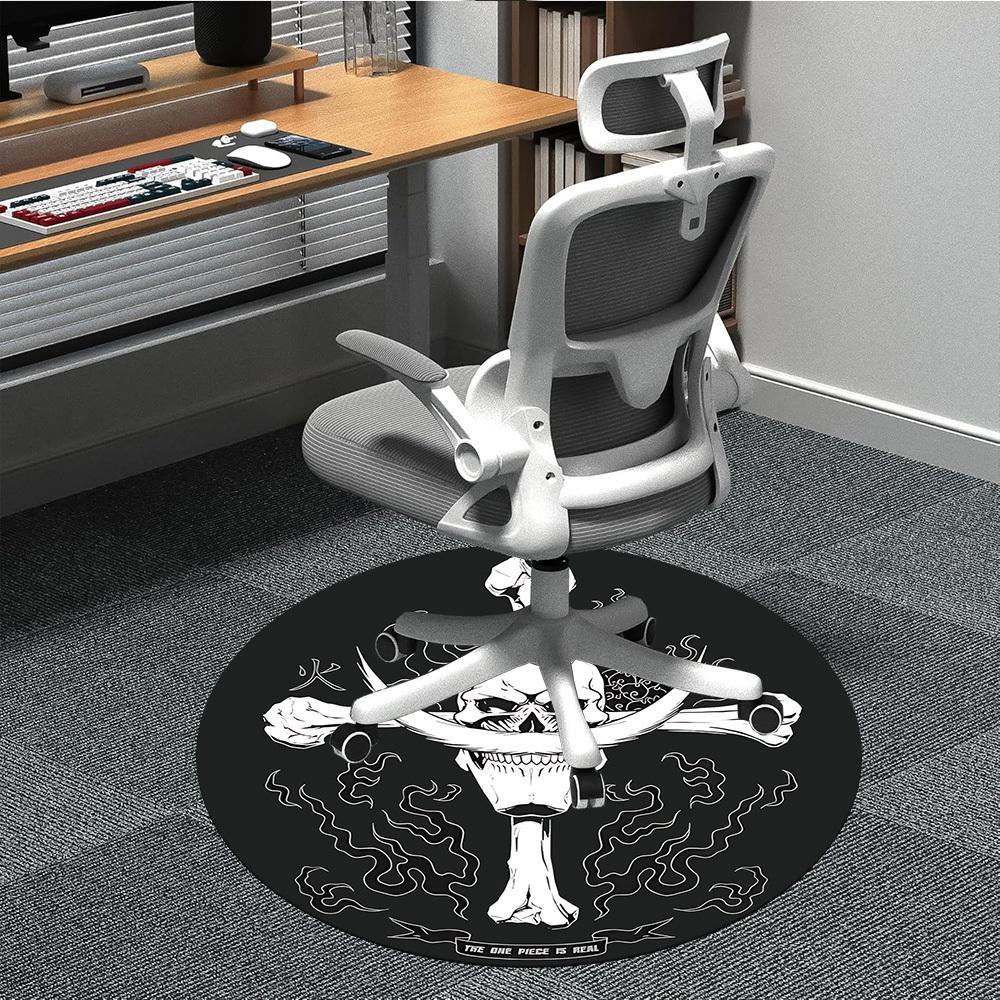1pc One Piece Skull Office Round Area Rug, Indoor Mat Suitable For Office, Under Office Chairs Bedroom Living Room Home Decor  a0908141