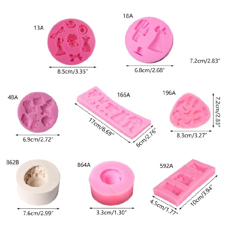 Silicone Mold Chocolate Hats Clothes Fondant Cake Candy Soap Moulds for Decor