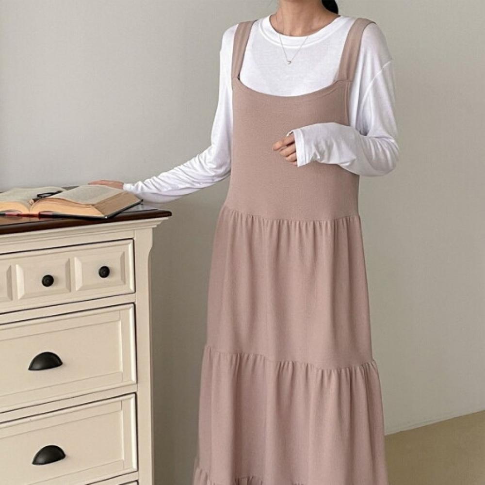 Shop Women S SuSpender Flare Long dreSS Beige Ara Wdr 3090