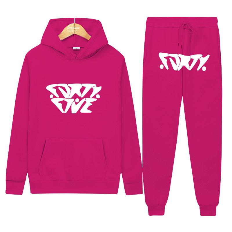 

2025 Осень/Зима Новый Мужской Модный Трендовый Английский Узор Печатный Повседневный Спортивный Комплект XXXL