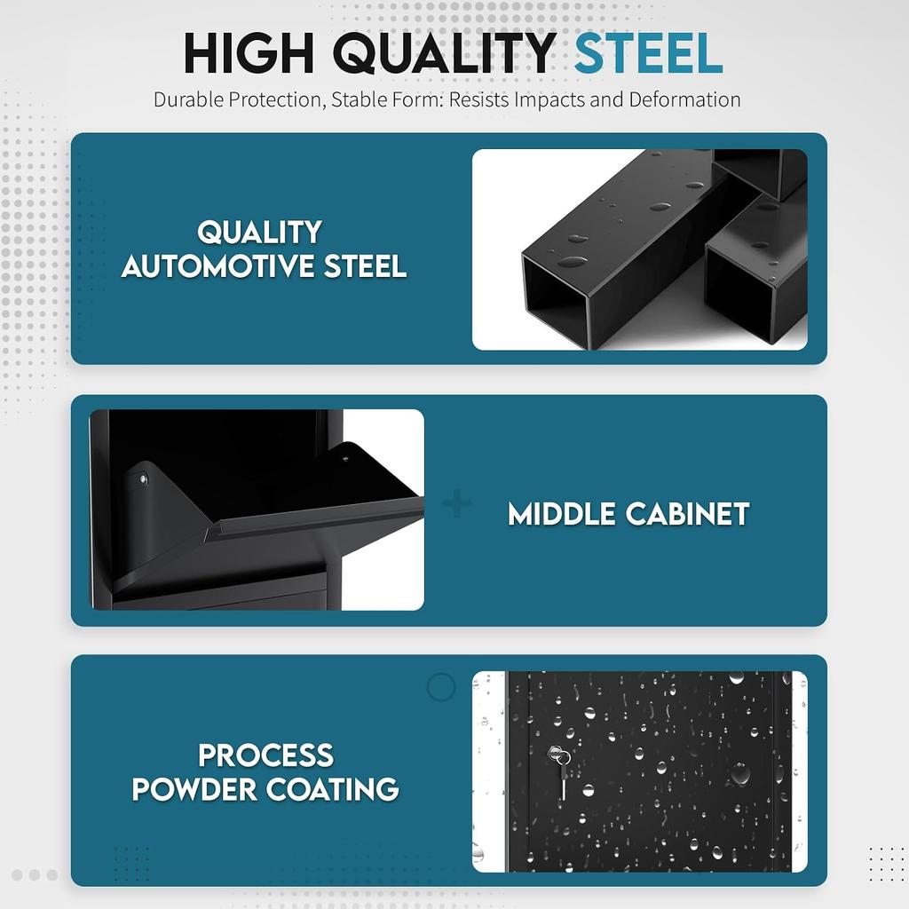 YODOLLA Parcel Box, Lockable Outdoor Steel Parcel Delivery Box