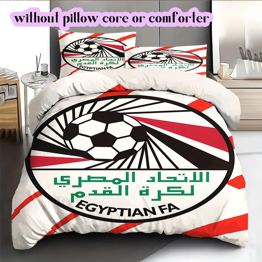 Egyptian Football Association Pattern Bedding,Quilt Set Quilt Cover Pillowcase Home Birthday Gift (1*duvet cover+2*pillowcase,without core)