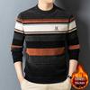 Men's Winter Fleece-Lined Chenille Sweater - Middle-Aged Dad Style Warm Knitwear Pullover