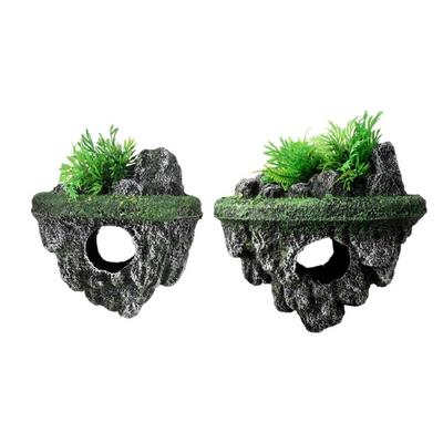 FishTank Shrimp Breeding Cave Floating Stone Ornaments for Aquariums Terrarium Landscaping Shelter
