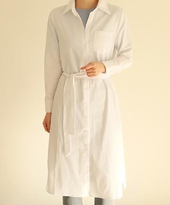 Ppaeppae String Set Basic Long Dress-Style Shirt