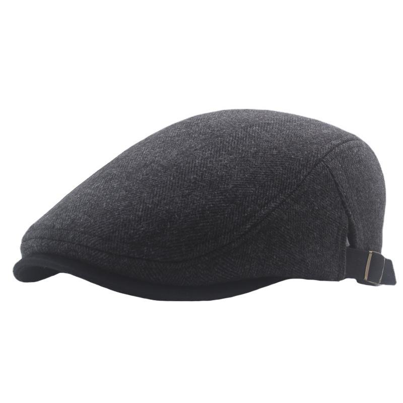 Men's beret with warm stripes for autumn and winter, warm and comfortable, suitable for outdoor windproof and cold insulation