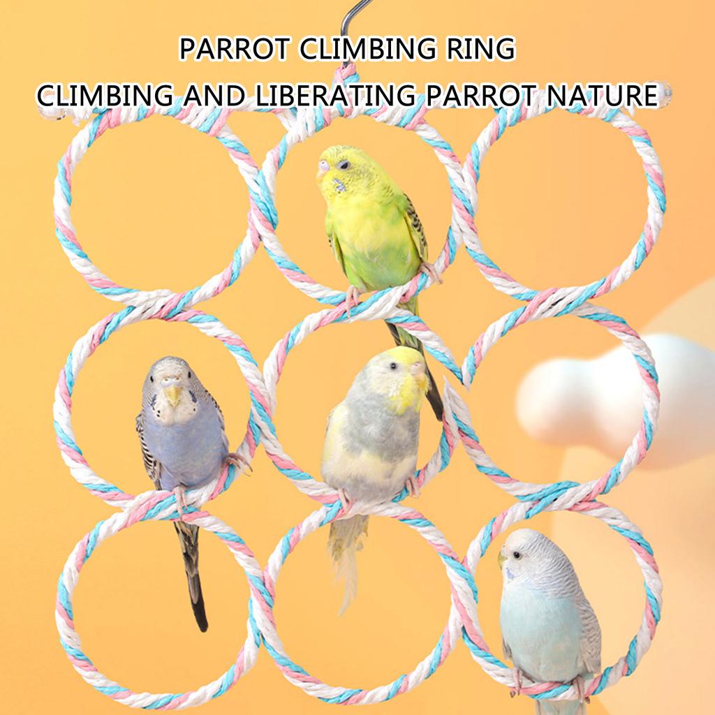 2PCS Colorful Rope Swing Toy Great for Bird Parrot Happiness Promote Climbing and Active Play Enriching Environment