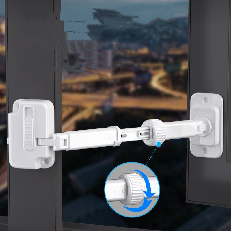 Limitatore di blocco finestra Protezione di sicurezza domestica Serratura per porta scorrevole per lavatrice Lunghezza regolabile Serrature di sicurezza per bambini Bambini Bambino