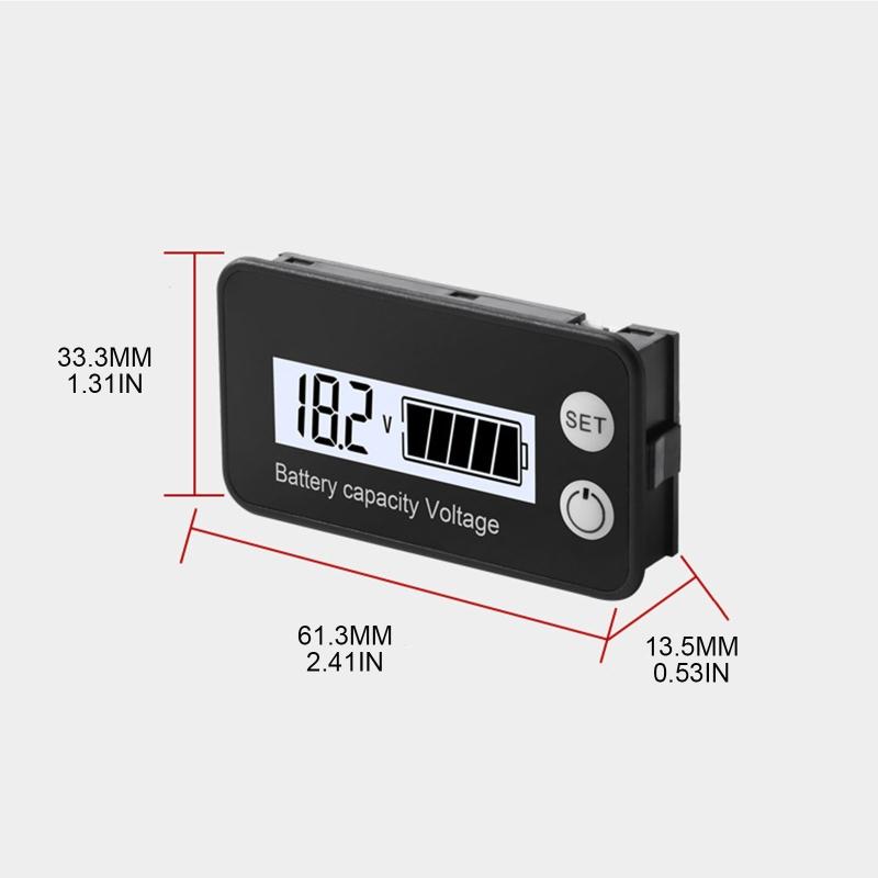 Portable Battery Meter Battery Capacity Voltage Indicator Battery Gauge Monitor for Smart Calibration Battery Status Tes