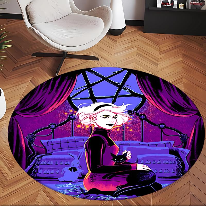 Buffy (19) Round Office Rug Decorative Floor Rug for Office Bedroom Living Room and Home Space