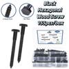155pcs/box Flat Washers Hex Head Wood Screws Self-Tapping Screws Easy Installation