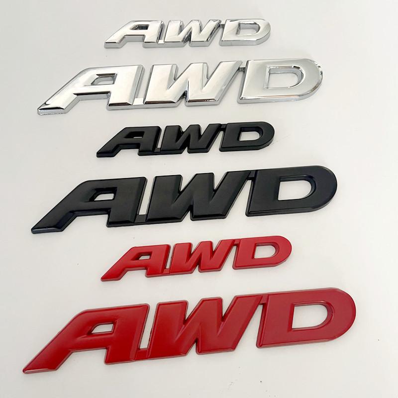 3D Metal AWD Logo Car Styling Chrome Rear Sticker Tail Emblem Badge Decal For Toyota Impreza Subaru Honda 4X4 Off Road SUV 4WD