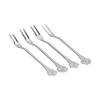 4pcs 2 Prong Fruit Fork Stainless Steel Mini Salad Fruit Dessert Tasting Forks for Home Kitchen PartySilver