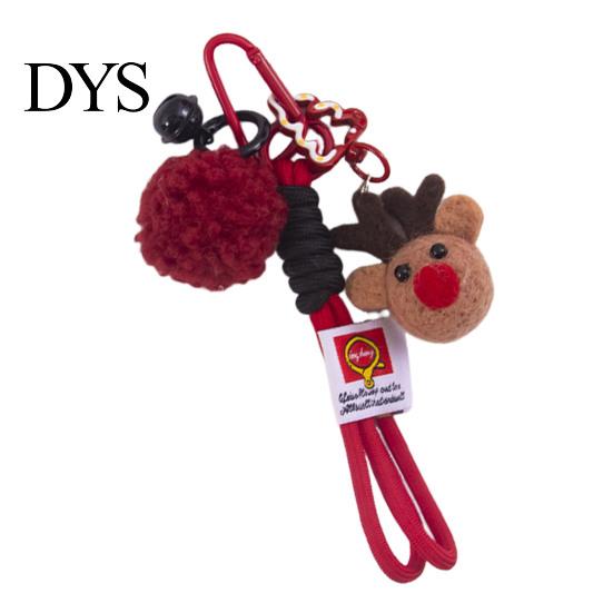 Xmas Stocking Stuffers Christmas Santa Claus Bag Charm, Crochet Keychain Pendant with Faux Leather Star, Hanging Decor for Party Favors Charms