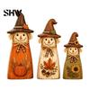 Unique Holiday Housewarming Gifts Vintage Resin Scarecrow Figurines, Fall Harvest Pumpkin Sunflower Maple Autumn Home Decor Leaf Tabletop Decor,