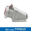 Weipu TYP Series 173 4-Pin 16A IP67 Waterproof Industrial Plug Socket - Surface/Flush Mount Connector