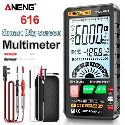 Portable ANENG 616 Digital Multimeter AC/DC Voltage Current Tester 6000 Counts NCV Voltmeter Ohm Capacitance Large Screen Multimetro Electrician Tools