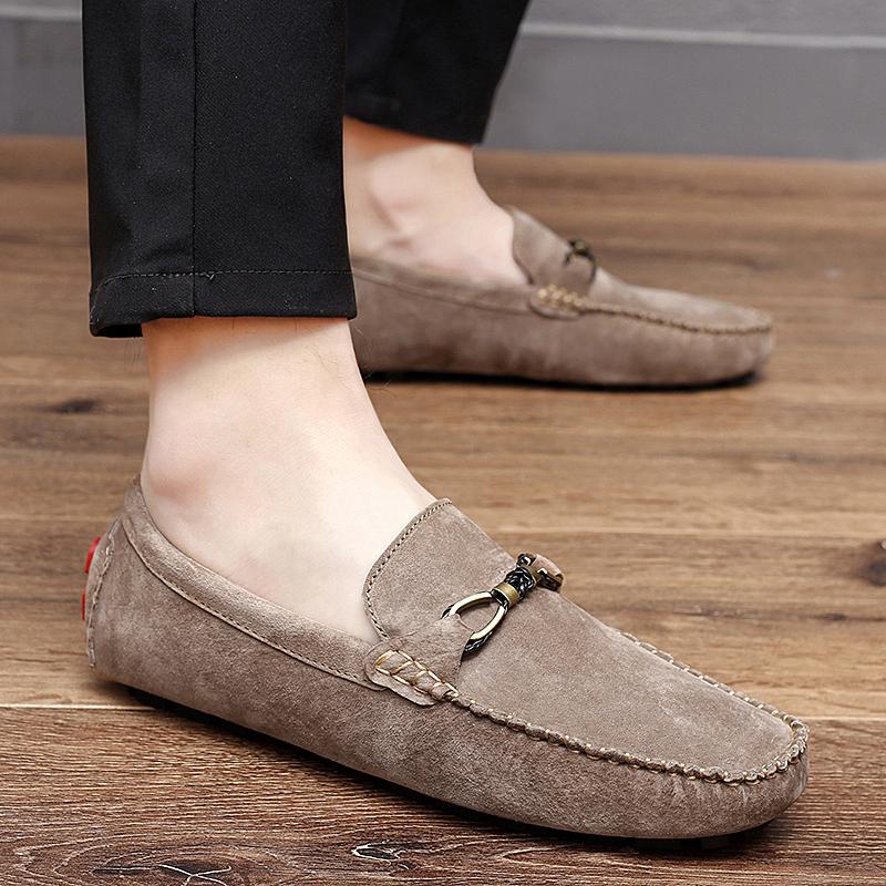 Large Size 38-47 Penny Loafers Men Male Boat Shoes Man Moccasins Suede Leather Flats Summer High Quality Men Casual Shoes
