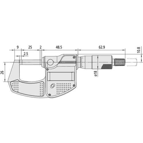 Mitutoyo Digimatic Standard Outside Micrometer MDC-25SX 293-821-30