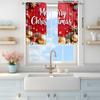 2 Stück Festliche Atmosphäre mit Merry Christmas bedrucktem Vorhang für Weihnachts-Heimdeko - Stangentasche Fensterbehandlung für Schlafzimmer