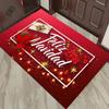 Christmas Floor Mat Red Festive Christmas Decorative Floor Mat Entry Door Non-slip Floor Mats for Home and Commercial Use