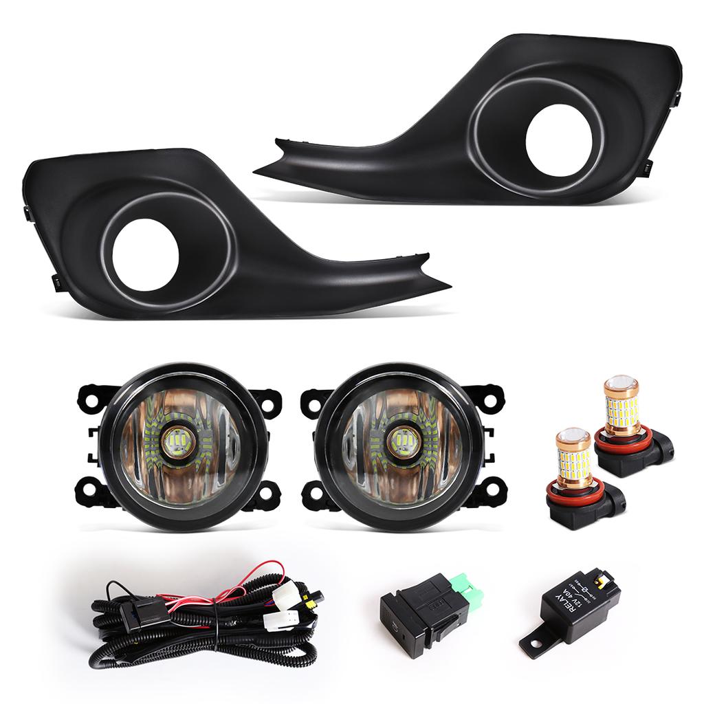 Fog Lamp For Suzuki Swift 2018  LED Foglights Front Bumper Fog Lamp Assembly Halogen Bulb with Cover Grill Bezel Kit 12V