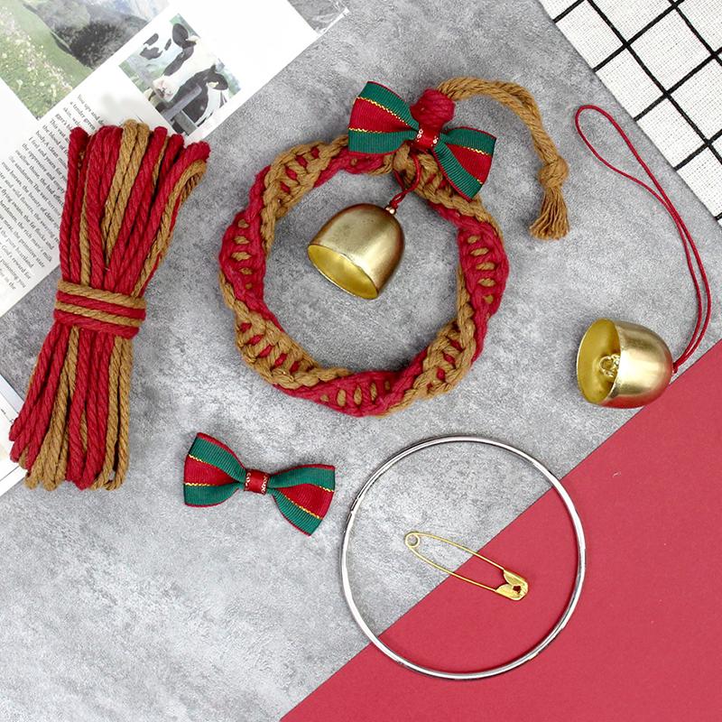 

1 набор праздничного макраме-кита Рождественская вечеринка Красно-зеленый Набор рождественских украшений ручной работы Стены коричневый/красный