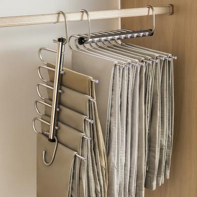 Grucce Magiche Pieghevoli 5/9 Strati Acciaio Inossidabile Salvaspazio Organizzatore Porta Abiti Per Armadio Jeans Pantaloni Sciarpa