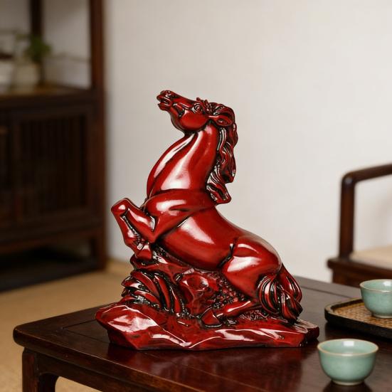 Feng Shui soška koně 2026 rok koně dřevěná figurka pro prosperitu, úspěch, pozitivní energii, dekorace kancelářského stolu, bohatství, štěstí, ozdoba zvěrokruhu