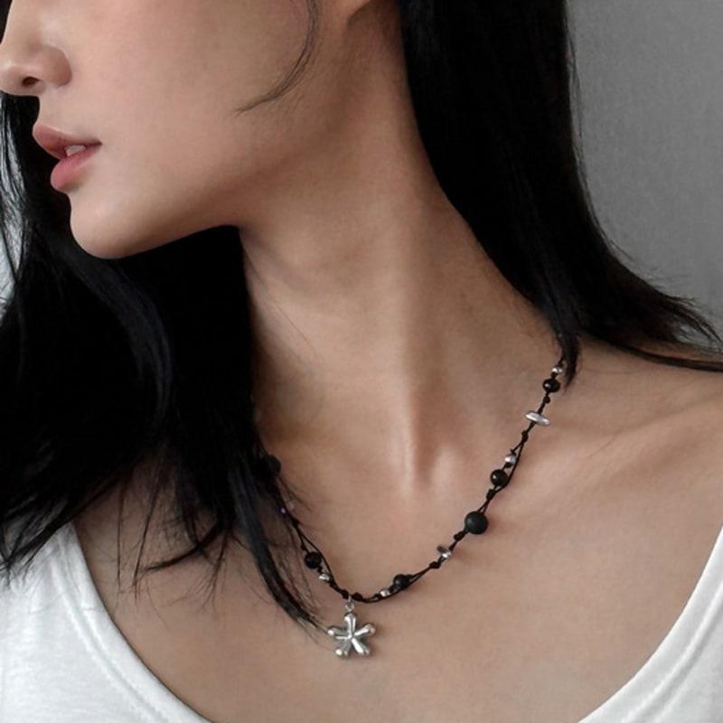 Rubati Black Jasmine Surgical Steel Necklace