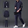 Men's Loose Fit Fleece-Lined Sports Suit - Spring/Autumn Dad's Casual Jacket & Three-Piece Set for Middle-aged & Elderly