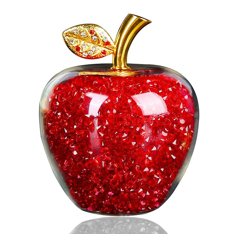 

Christmas 3D Transparent Crystal Diamond Apple Box Figurine Birthday Gift Home Crafts Decor Micro Landscape Desktop Ornaments красный