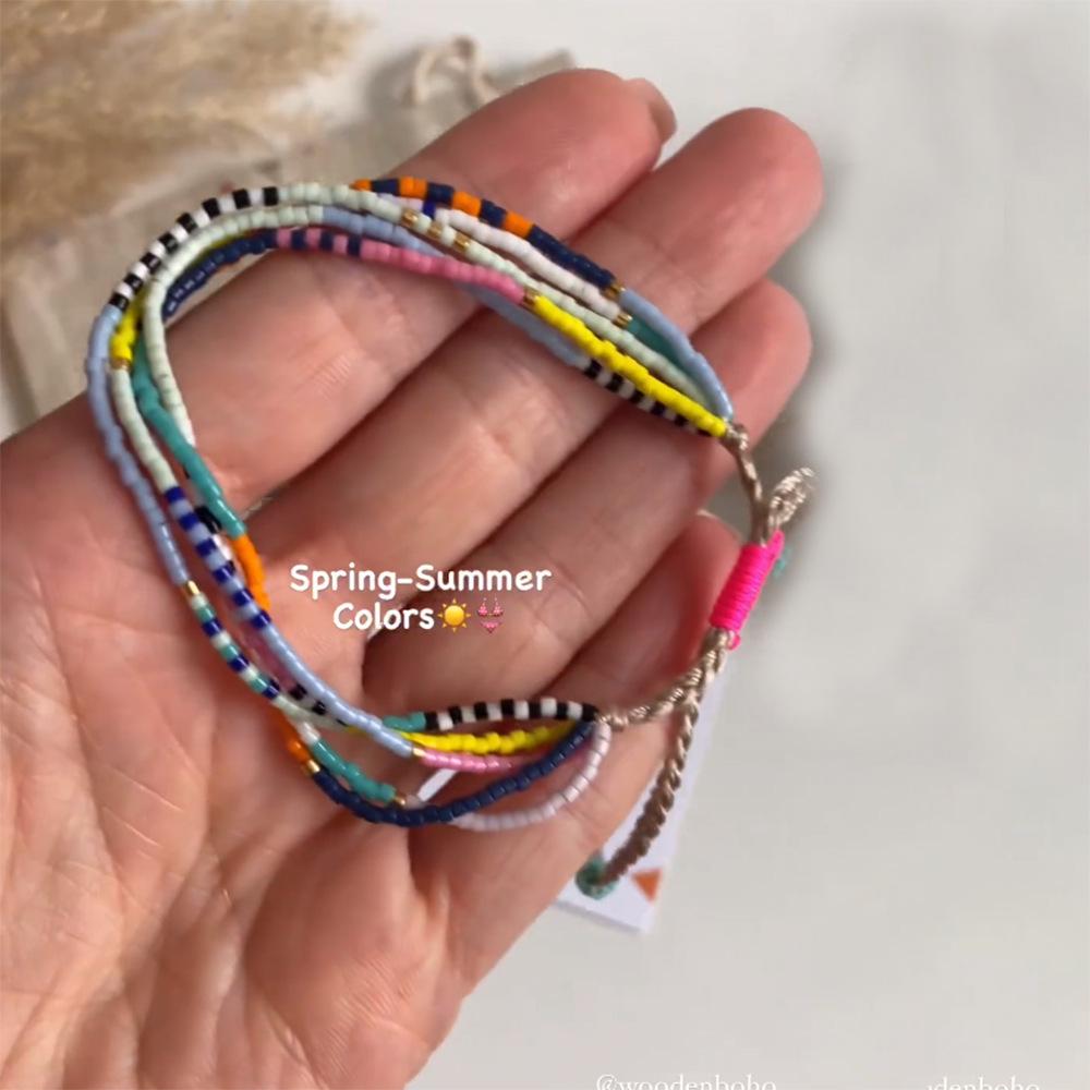 Retro Style Handmade Miyuki Seed Bead Stackable Bracelet for Women