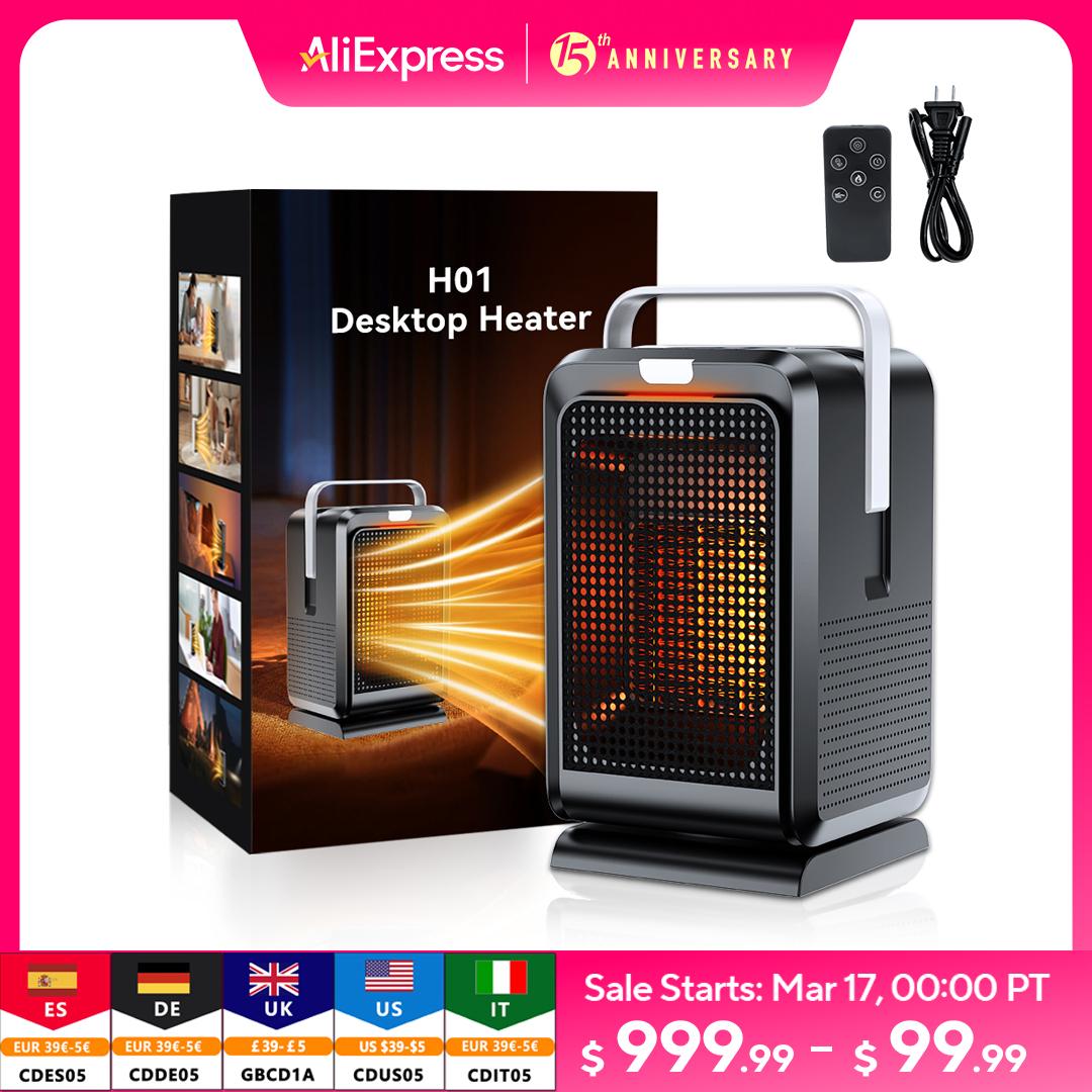 1000W Electric Heater Portable Desktop heater small household Heater cooling and heating PTC quick heating With Remote Control US