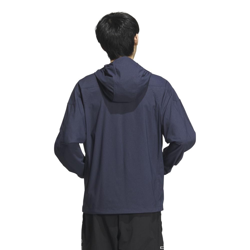 Adidas Denim Look Hooded Track Regular Stretch Legend Ink Size Size Men's Top, Fit, Woven, (IM8775), BXF22/JSY31, J/M