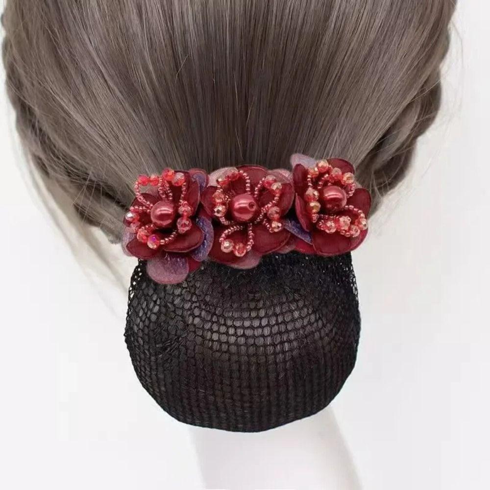 Cloth Hair Bun Net Korean Style Office Hair Flower Spring Hair Clip  Hotel Staff Uniform