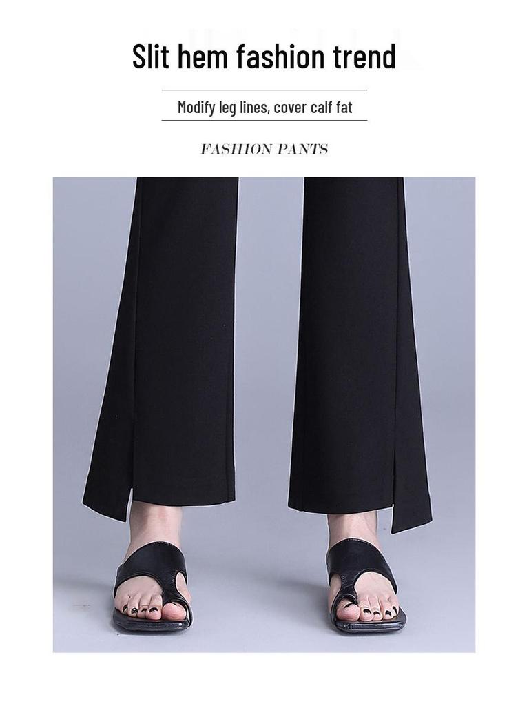 Damen High-Waist Fishtail Schlaghose mit unregelmäßigem Saum - Bügelfrei, lässiger Sommerstil für Petite-Figuren