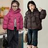 Jacket voor Tienermeisjes Winter Nieuw Effen Kleur Dik Warm Houdend Met Capuchon Rits Broodjas Voor 3-12 Jaar Kinderen Katoen Dons Buitenkleding