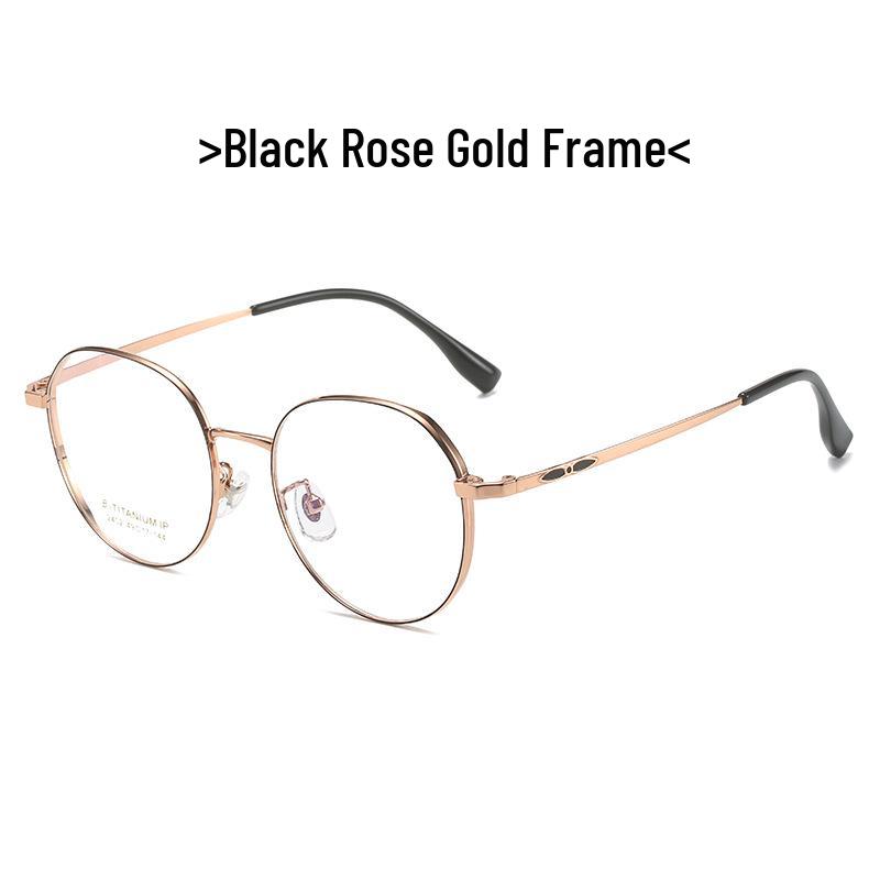 2023 Summer Ultra-Light Round Titanium Glasses with Thick Wide Rim for Myopia & Blue Light Protection - Style 2402