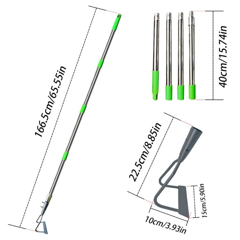 4 Section Telescopic Garden Shovel For Outdoor Use Stainless Steel Design Weeding Hoe For Grass Soil Moss Clearance