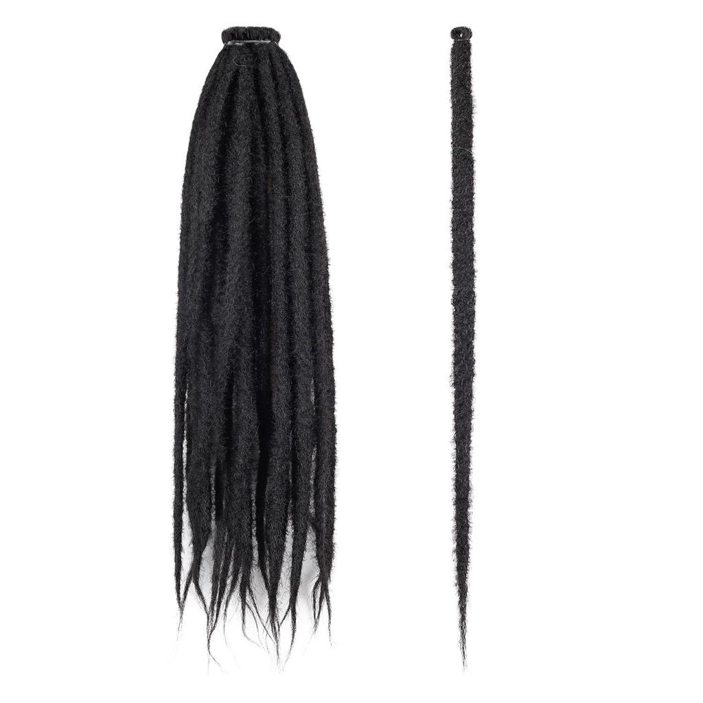 24-Inch Single Strand European & American Felt Dreadlocks Wig – Hand-Crocheted Extensions for Street Dance