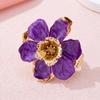 Exaggerated Enamel Camellia Flower Ring - Niche Luxury Women's Jewelry for Spring/Summer