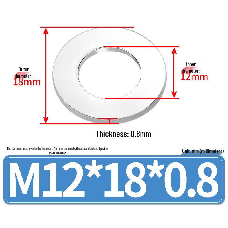 Jin Juntai Thick & Thin Stainless Steel Flat Washer, Round M10-M36