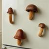 Mushroom Wooden Fridge Magnet Refrigerator Magnet Handmade 3D Solid Wood Magnet Fridge Magnets Magnetic Kitchen Decor Gift Room