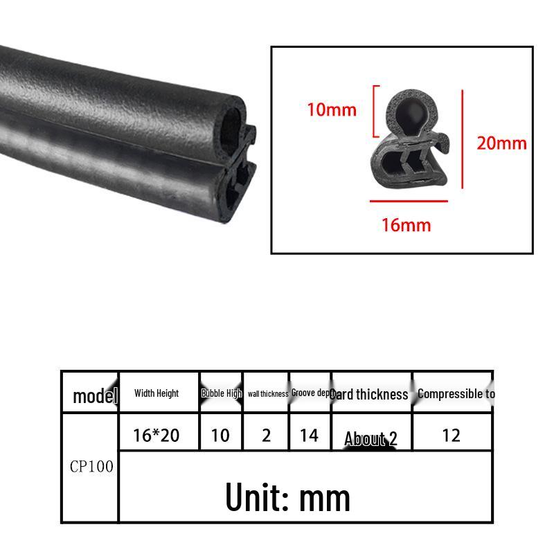 High-Temperature Resistant U-Shaped Rubber Sealing Strip for Dustproofing Electrical Cabinets and Car Doors