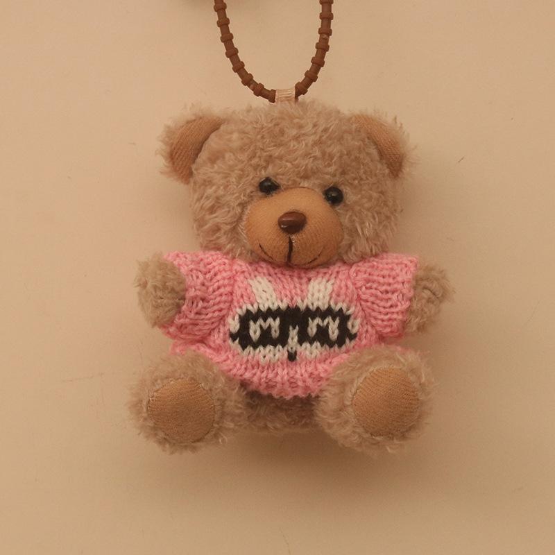 New Curly Bear Clothing Teddy Bear Doll Keychain Bag Pendant Creative Accessories Doll Doll