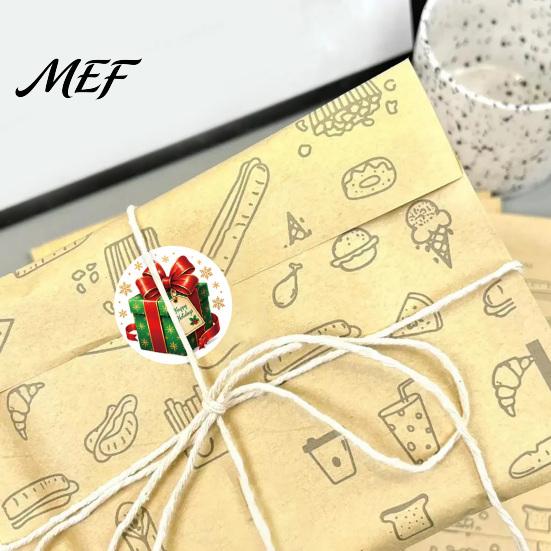 Holiday Envelope Seals Christmas Round Stickers, Santa Claus Snowman And Gingerbread Patterns Print, Scrapbooking Stickers Self Adhesive for