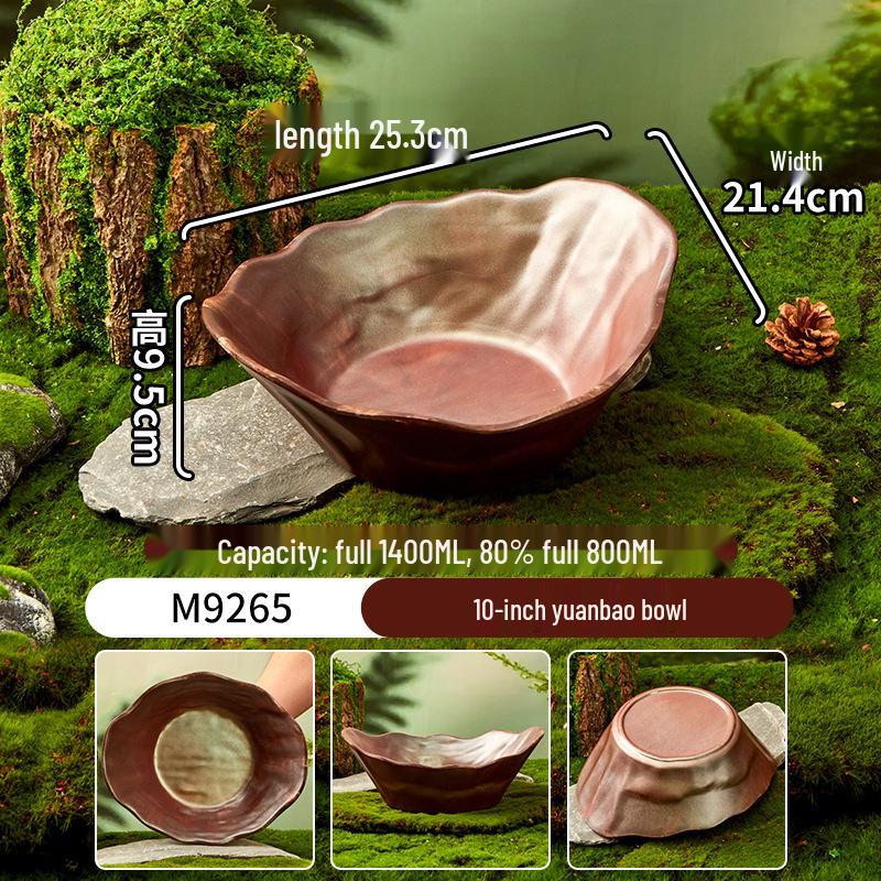 Melamine Plate for Gourmet Hot Pot, Barbecue & Shrimp: Mountain & Field Design