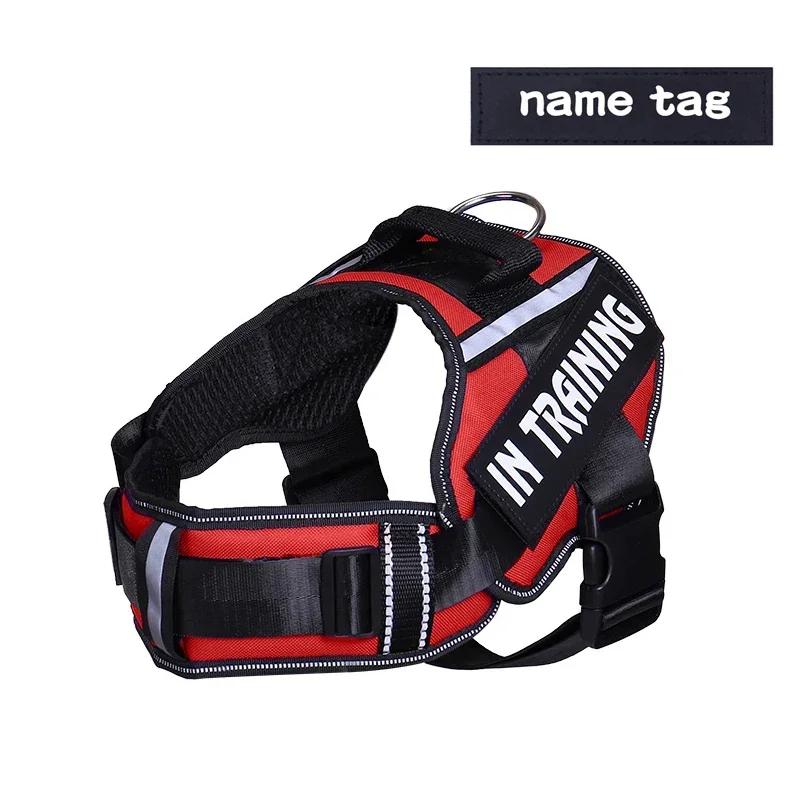 Adjustable Nylon Dog Harness Personalized Harness for Dogs Reflective Breathable Neck Guard Dog Harness Vest No Pull (Red,S) красный