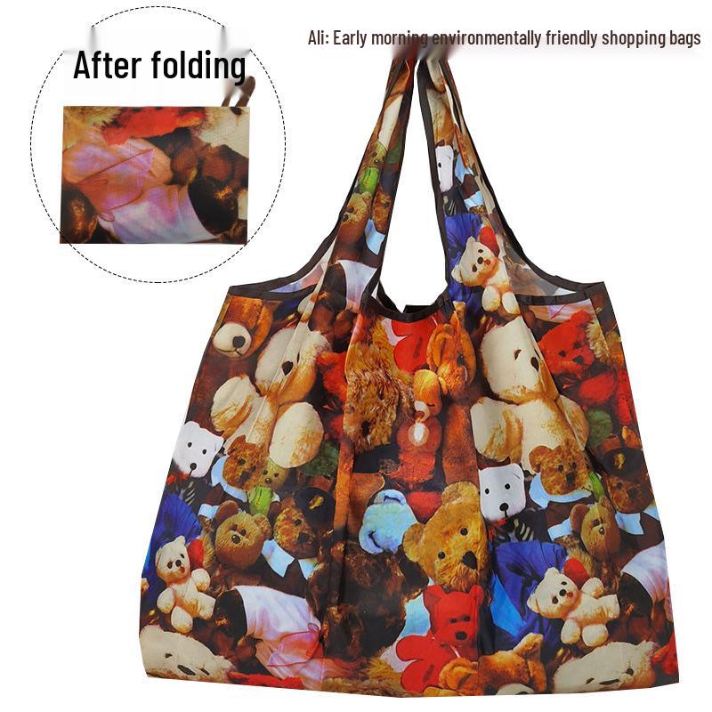 

Очень большая клетчатая водонепроницаемая складная нейлоновая экологичная сумка для покупок и путешествий